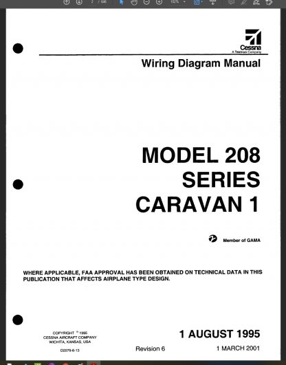 Cessna 208 Caravan Aircraft Wire Diagram Manual Download