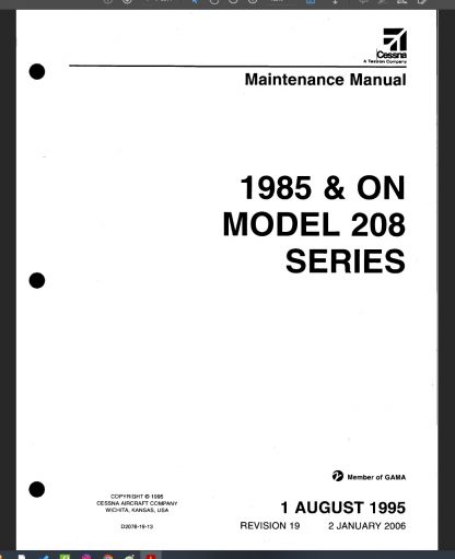 Cessna 208 Caravan Maintenance Manual