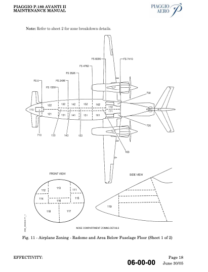 Piaggio Aero P180 Avanti II Aircraft Maintenance Manual (AMM) Download ...