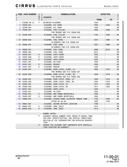 Cirrus SR20 Illustrated Parts Catalog (IPC) Download - Image 3