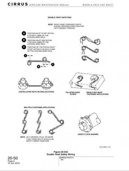 Cirrus SR22 Aircraft Maintenance Manual Download