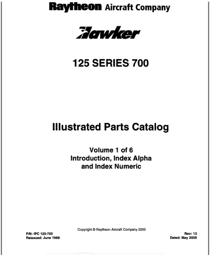 Hawker 700 (IPC) Illustrated Parts Catalog Download