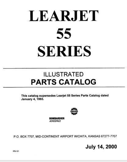 Learjet 55 (IPC) Illustrated Parts Catalog Download