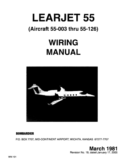 Learjet 55 (WDM) Illustrated Wiring Diagram Manual Download