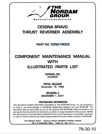 CESSNA BRAVO THRUST REVERSER ASSEMBLY (MM) ILLUSTRATED MAINTENANCE MANUAL DOWNLOAD WITH (IPC) ILLUSTRATED PARTS CATALOUGE DOWNLOAD - Image 2