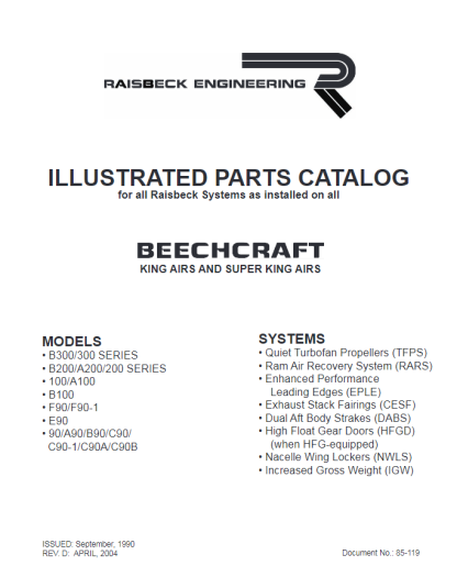 RAISBECK KING AIR ILLUSTRATED PARTS CATALOG download