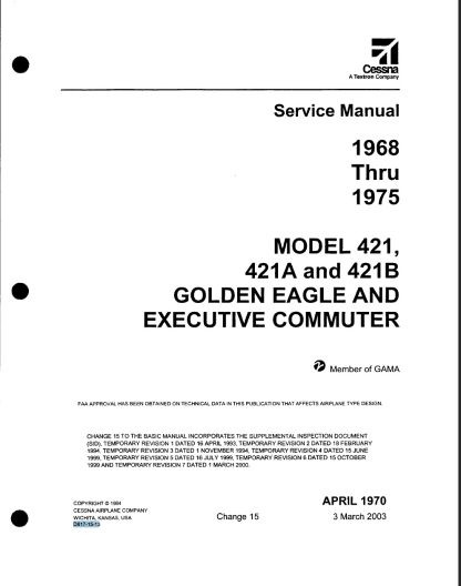 Cessna 421 Aircraft Maintenance Manual AMM Download