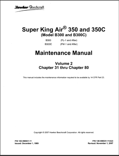 Super King Air 350 & 350C Maintenance Manual AMM Download - Image 2