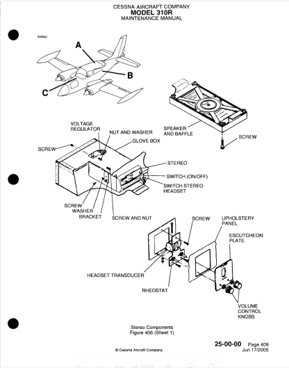 Cessna 310 Aircraft Maintenance Manual (AMM) Download - Image 3