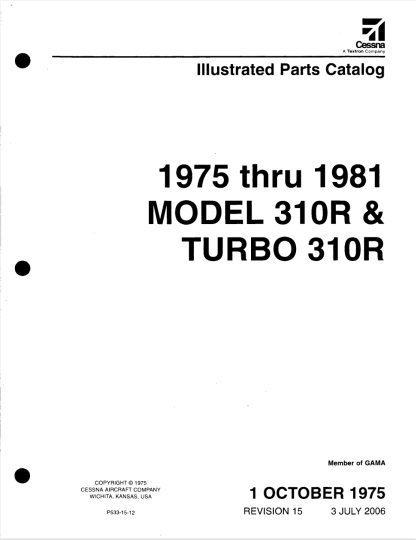 Cessna 310 Illustrated Parts Catalog (IPC) Download