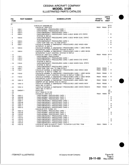 Cessna 310 Illustrated Parts Catalog (IPC) Download - Image 3