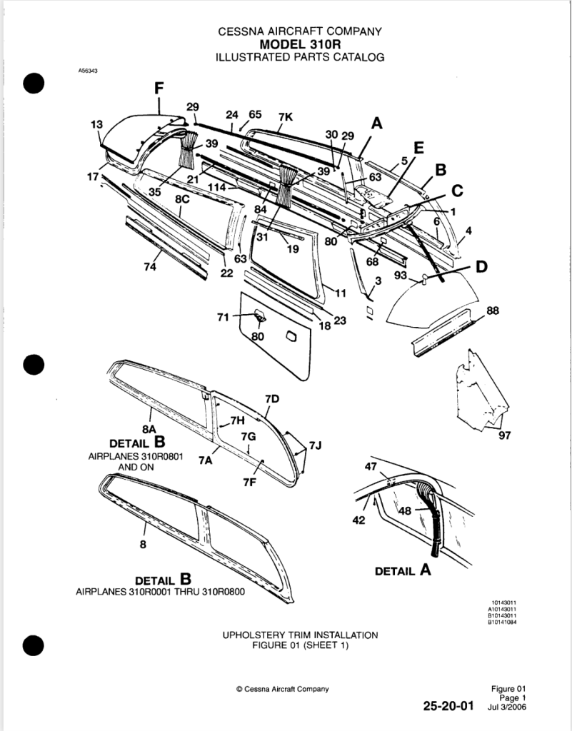 Cessna 310 Illustrated Parts Catalog (IPC) Download Air 2 Manuals