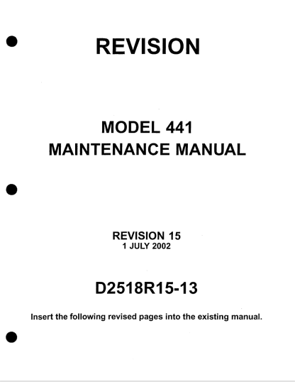 Cessna 441 Maintenance Manual (MM) Download