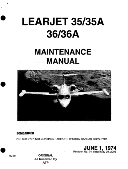 Learjet 35/35A 36/36A Maintenance Manual AMM Download