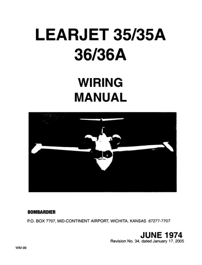 Learjet 35/35A 36/36A Wiring Manual (WM) Download