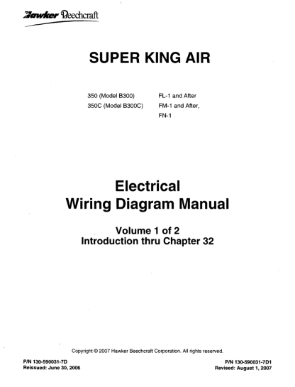 Super King Air 350 & 350C Wiring Diagram Manual (WDM) Download