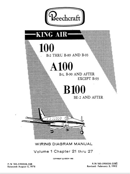 Beech King Air 100 Series Aircraft Wiring Diagram Manual (WDM) Download