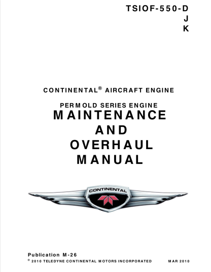 Continental TSIOF-550-D Maintenance and Overhaul Manual Download