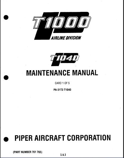 Piper PA-31T Cheyenne Manual