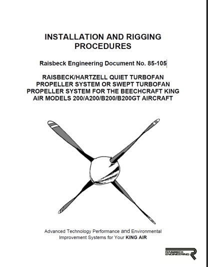 RAISBECK INSTALLATION AND RIGGING PROCEDURES King Air 200 Manual