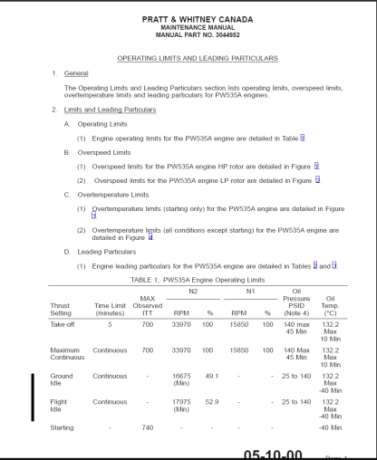 PRATT & WHITNEY 535A Engine MAINTENANCE MANUAL - Image 2